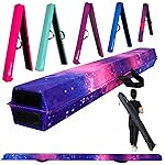 Marfula 6 FT / 8 FT / 9 FT Folding Gymnastics Beam Foam Balance Floor Beam - Extra Firm - Suede Cover - Anti Slip Bottom with Carry Bag For Kids/Adults Home Use