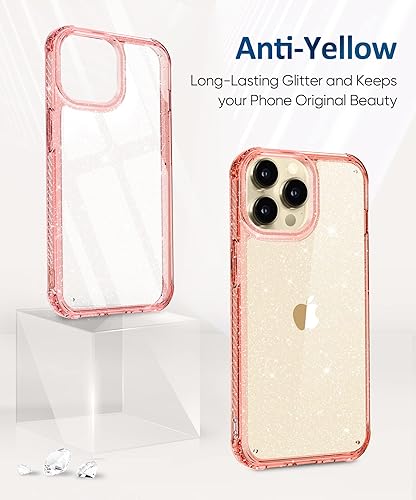 Miniatura 30 de MIODIK Funda compatible con iPhone 13 Pro, con protector de pantalla + protector de lente de cámara, funda protectora de purpurina transparente