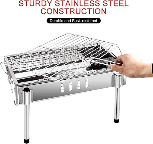 Miniatura 5 de Barbacoa Parrilla de carbón Parrilla de carbón Parrilla de carbón Hogar Interior Exterior Estufa de Camping Parrilla portátil de acero inoxidable