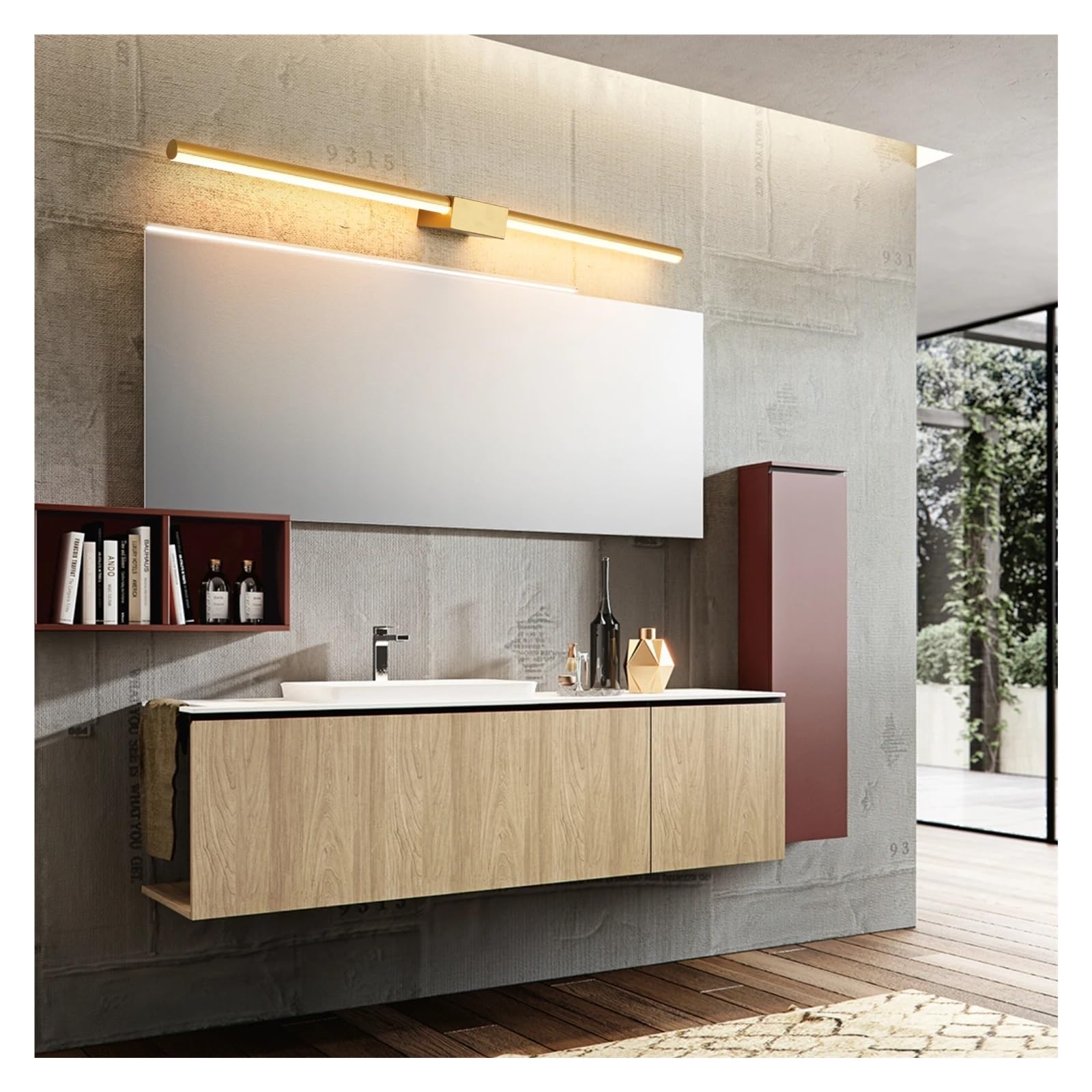 Luminaires d'intérieur LED modernes L70 90 110 cm, montage mural, éclairage for miroir de salle de bain et de courtoisie(Cool white,Length 70cm Black)