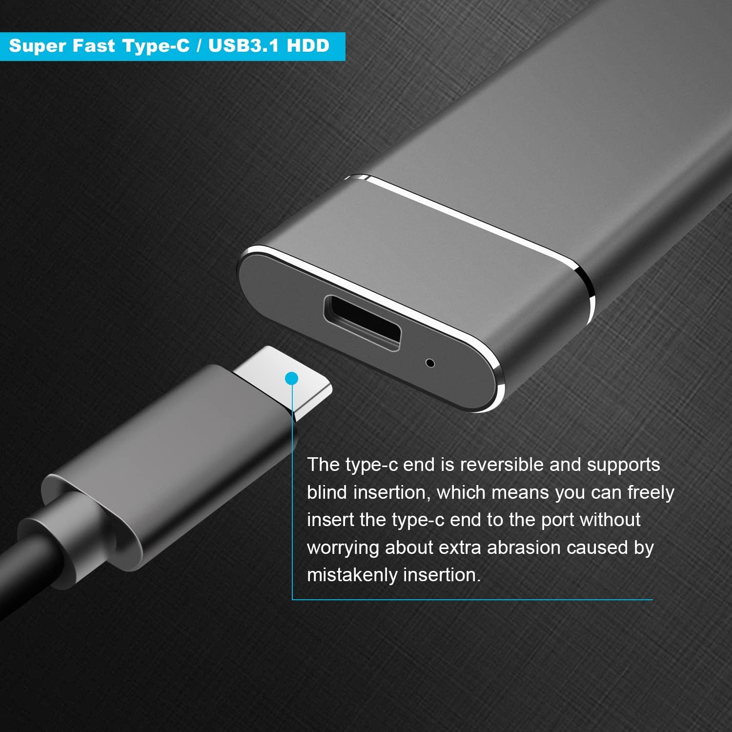 External Hard Drive External USB 3.1/Type-C Hard Drive for Mac, PC, Laptop - Ultra Slim Portable 2TB Hard Drive External, Shockproof and Anti-Drop (Silver-C, 2TB) : Electronics