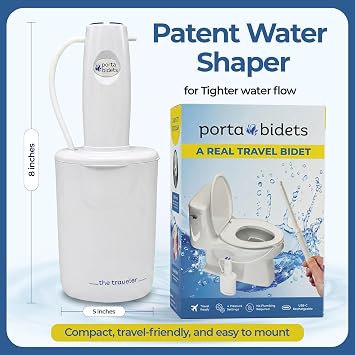 The Traveler | Portable Travel Bidet for Hotels | Complete Kit with Carry Case | Mounts to Any Standard Toilet