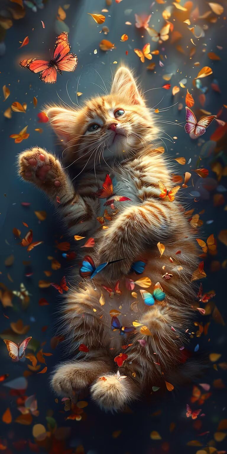 Dipingere con i Numeri Adulti Gatto, Dipingere con i Numeri Farfalla, Fai da te Paint by Numbers per Principianti, Hobby Creativi Adulti, Painting by Numbers per Decorazioni Casa 70x140cm 8-2512
