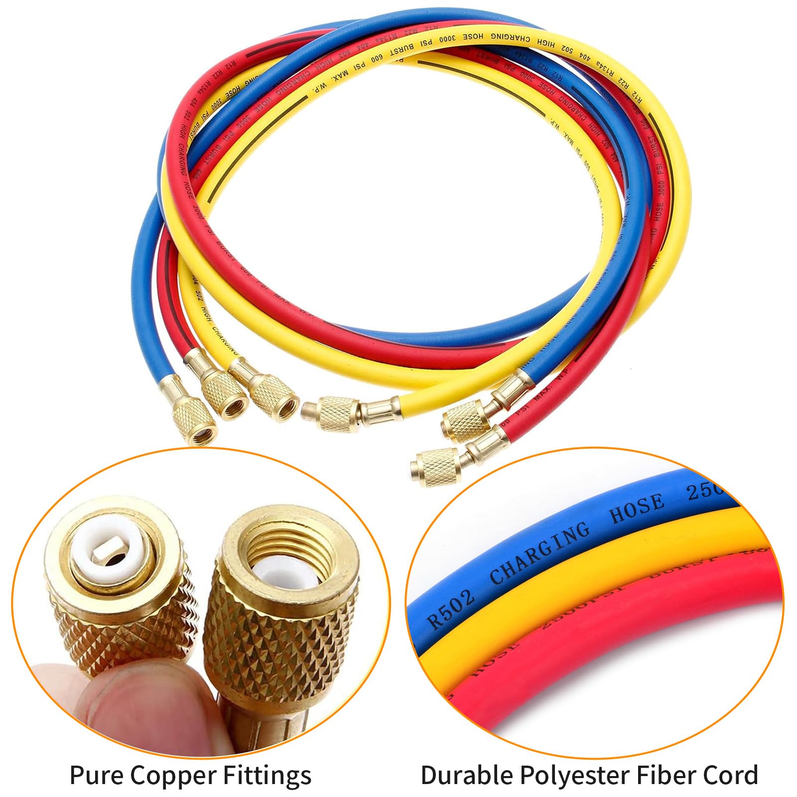 KIT TUBI DI Ricarica Refrigerante R134a CA con Misuratore - Tubo di