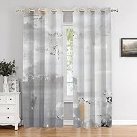 Vista 444 de Cenefas de cocina modernas con patrón de cobre marrón dorado para ventanas, cenefas opacas abstractas de marcas de arañazos y cortinas opacas