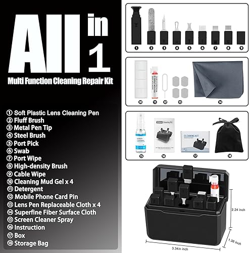 Miniatura 2 de walrfid Kit de limpieza de pantalla de teléfono para iPhone, puerto de carga de Airpod, limpiador de Airpods en aerosol para iPad, altavoz,