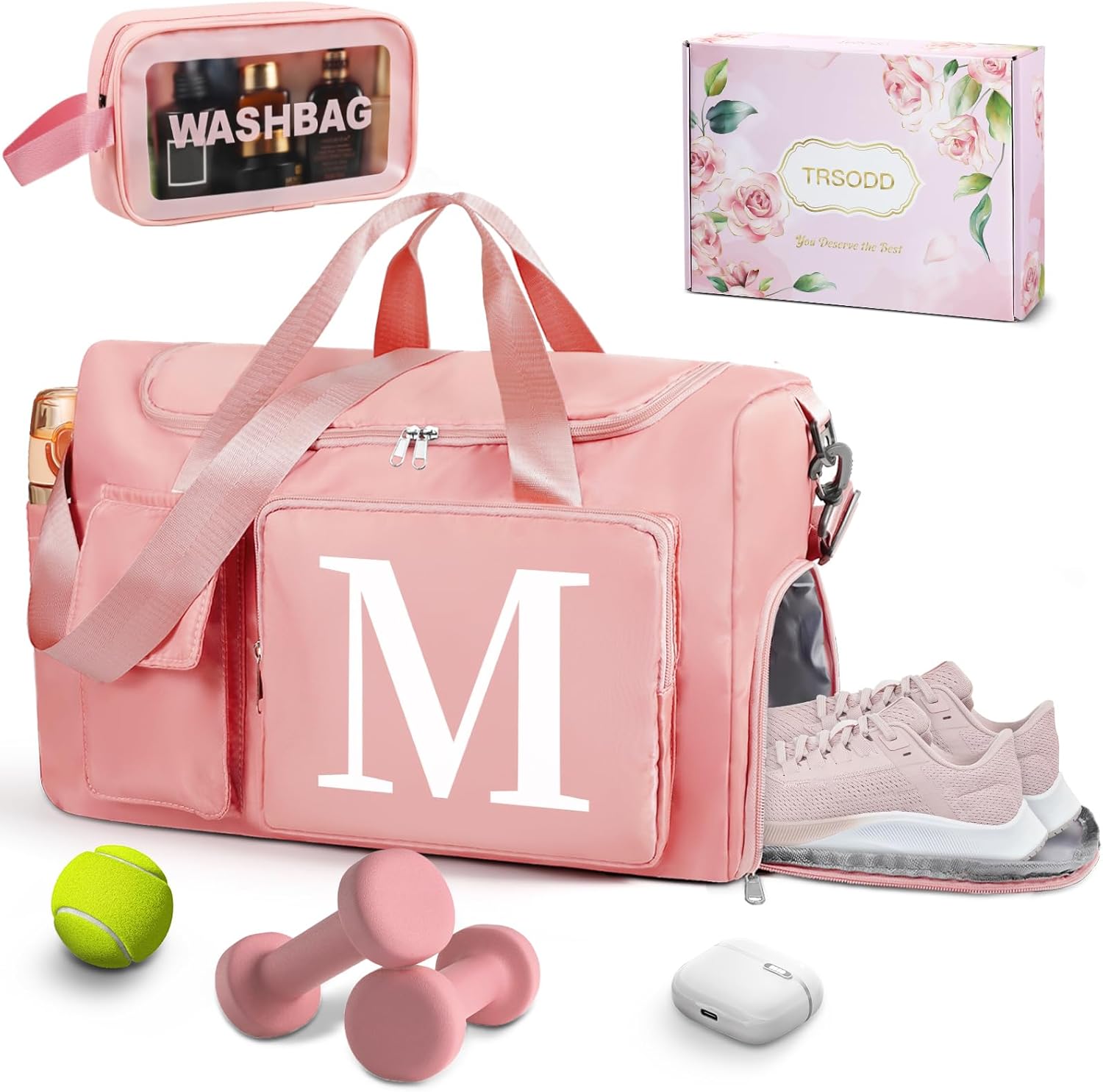 Gym Bag for Women Travel Duffel Bags Weekender Bag with Shoe Compartment, Initial Duffle Bag Women with Makeup Bag, Personalized Birthday Gifts for Women Mom Grandma Sister Gym Bag for Women Travel Duffel Bags Weekender Bag with Shoe Compartment, Initial Duffle Bag Women with Makeup Bag, Personalized Birthday Gifts for Women Mom Grandma Sister