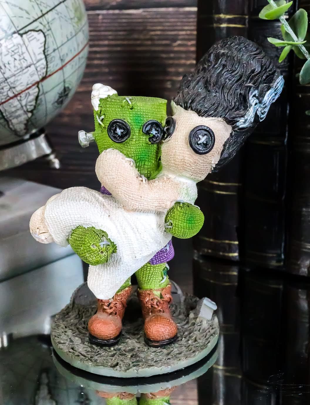 Ebros Day of The Dead Pinheadz Monster with Voodoo Stitches Figurine Halloween Collectible Statue Fantasy Mythical Beings Undead Apocalypse Horror Icon (Wedding Night Frankenstein and Bride)