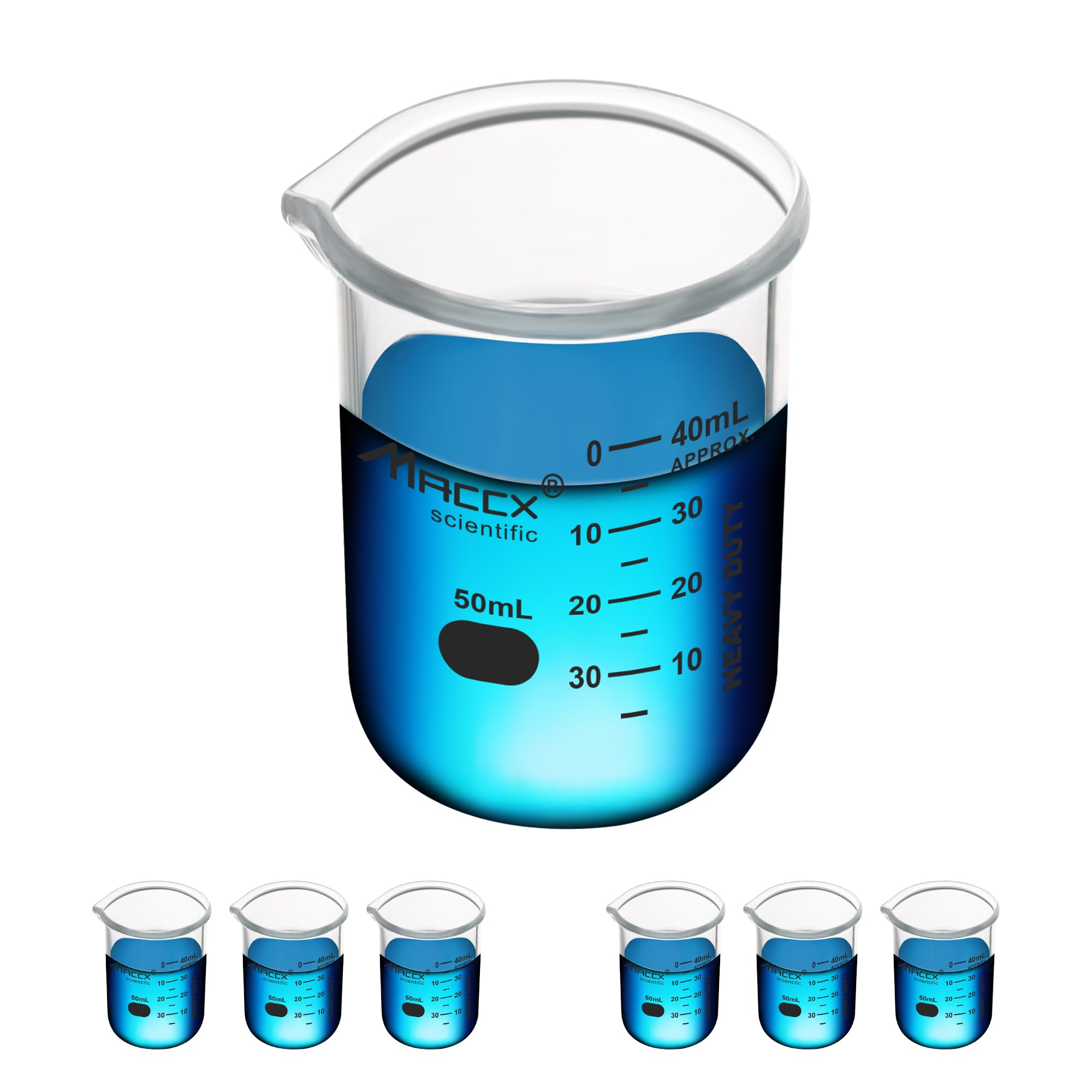 1.7oz(50ml) Sturdy Glass Beaker, 3.3 Borosilicate Griffin Low Form with Printed Graduation, Pack of 12, BKL050-012 — Amazon image 13
