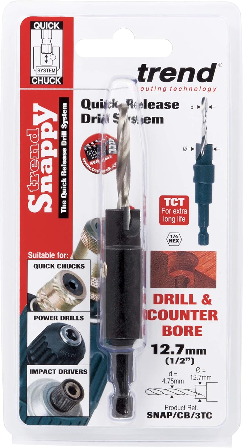 snappy Trend 4.75mm x 12.7mm TCT Counterbore - to Recess Screws for plugging