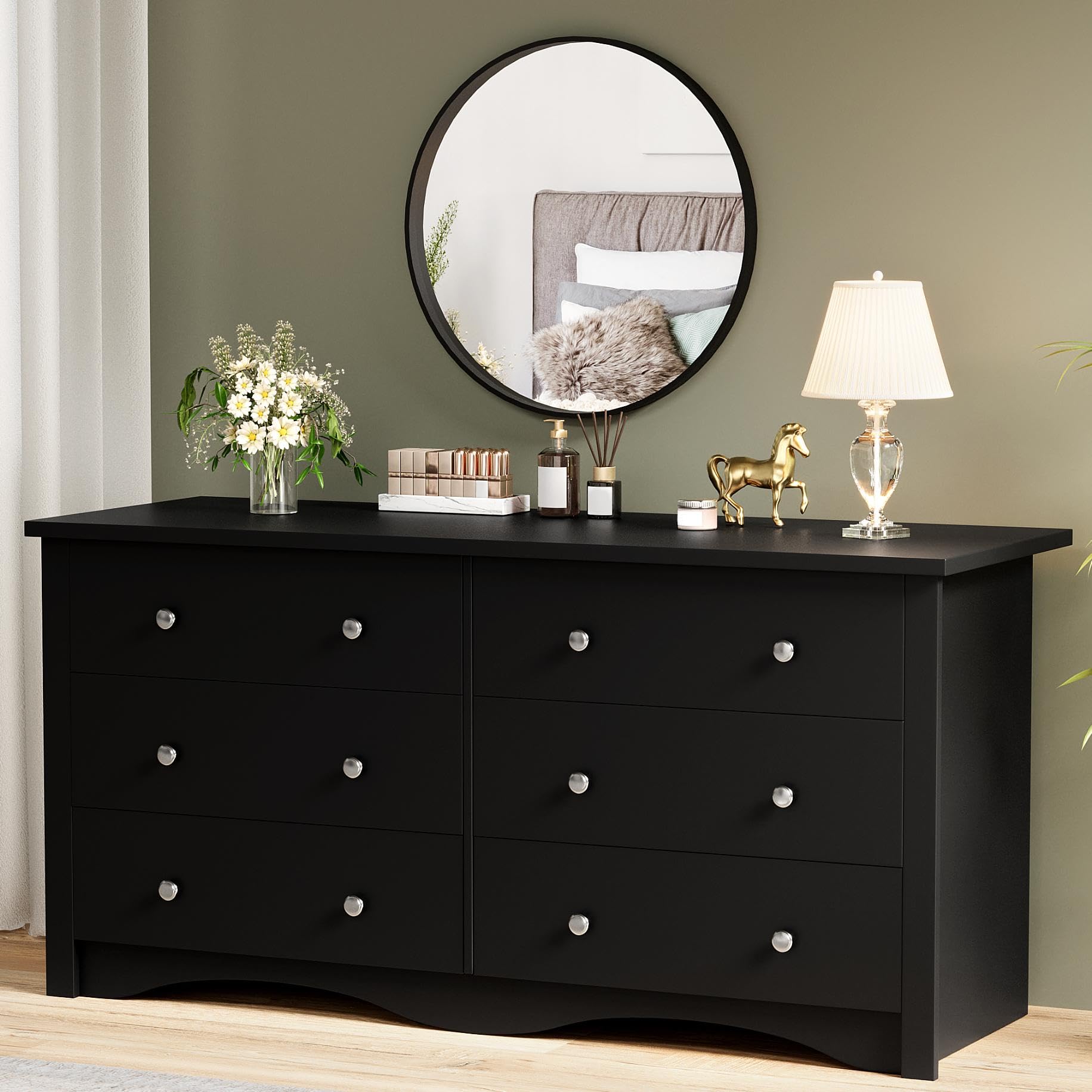 black dresser under 200 Broyhill Large Black Dresser – VillelasCo Furniture main image 0