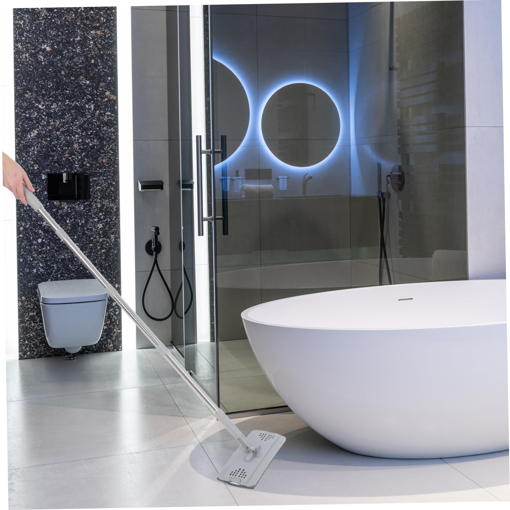 Trapeador Plano de Microfibra con Cubo y Escurridor Juego de Fregona Super Absorbente para Limpieza de Pisos , Paredes y Ventanas en Hogares y Oficinas