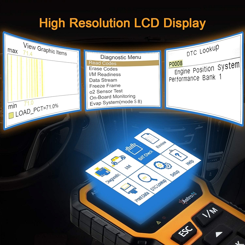 AstroAI OBD2 ASIOS520 Escáner Automotriz Professional, Lector de Códigos Universal