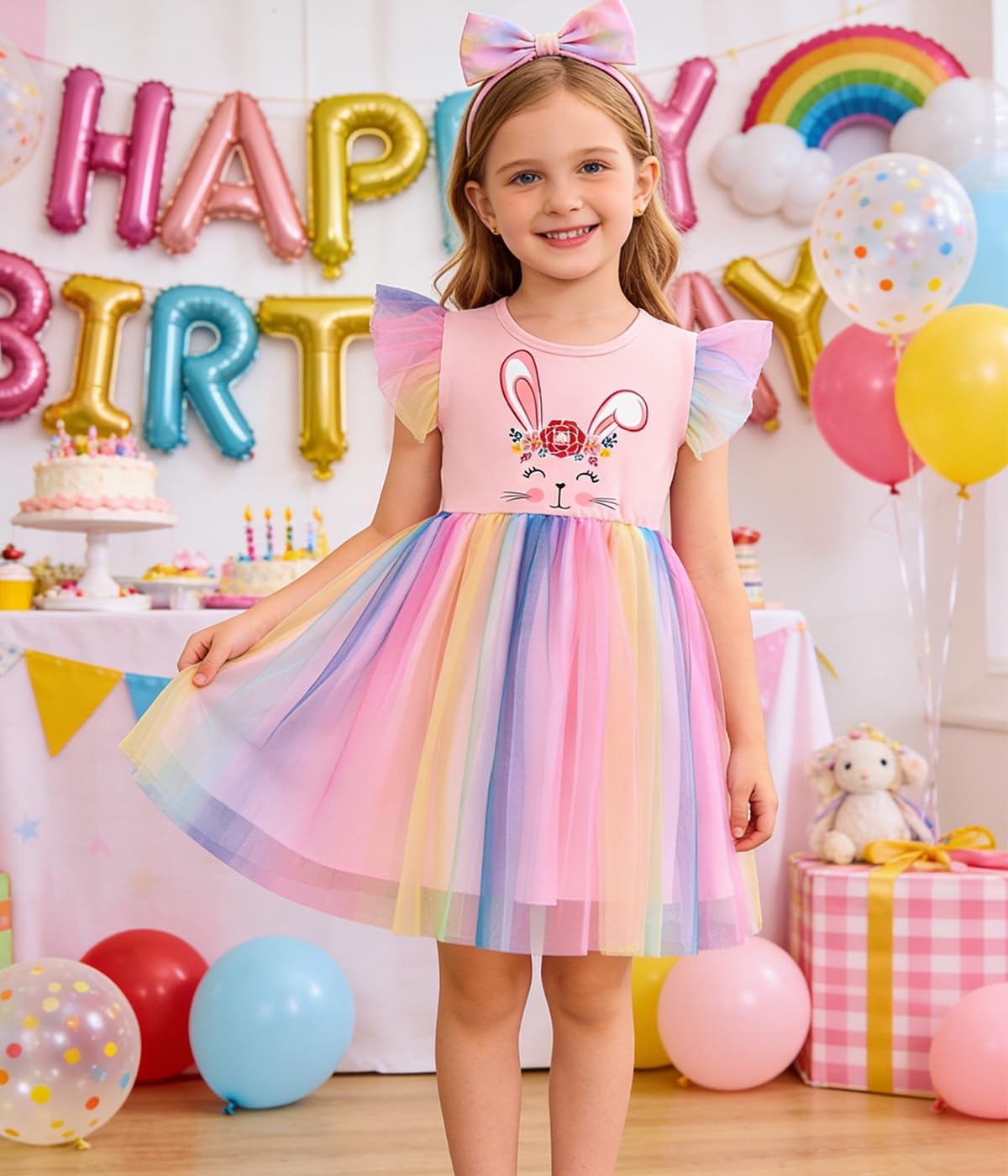 Akyzic Toddler Tulle Dress Unicorn Outfit Birthday Princess Party Girls Summer Causal Tutu Skirts