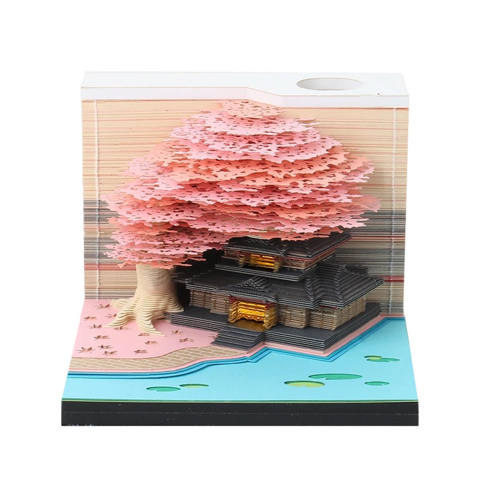 3D-Memo-Kalender 2027 Schreibtisch 3D Skulptur LED Tischuhr Notizblock | Büro Schreibtisch Papier Kalender Für Büro, Schule, Zuhause, Wohnheim, Wohnung, Schlafzimmer, Wohnzimmer und Bücherregal