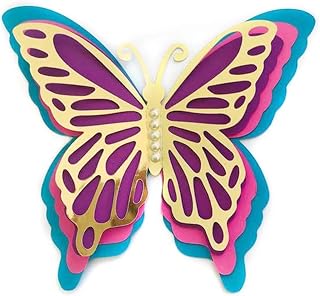 Cutting Dies Kit English Words Metal Stencils Scrapbooking Tools DIY Craft Embossing Template for Paper Card Making Album Arts Supplies (Overlay Butterfly-14.8x13.2cm)