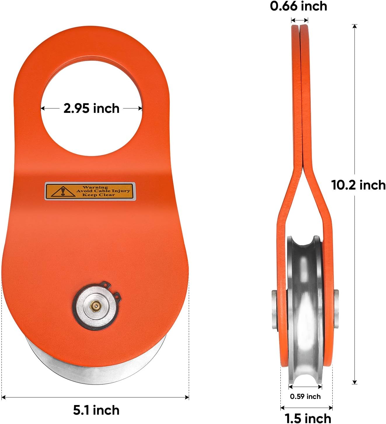 TICONN 10 Ton Winch Snatch Block Towing Pulley Blocks 22,000 LBS Capacity, Offroad Recovery Accessory for Truck, Tractor, ATV & UTV : Automotive