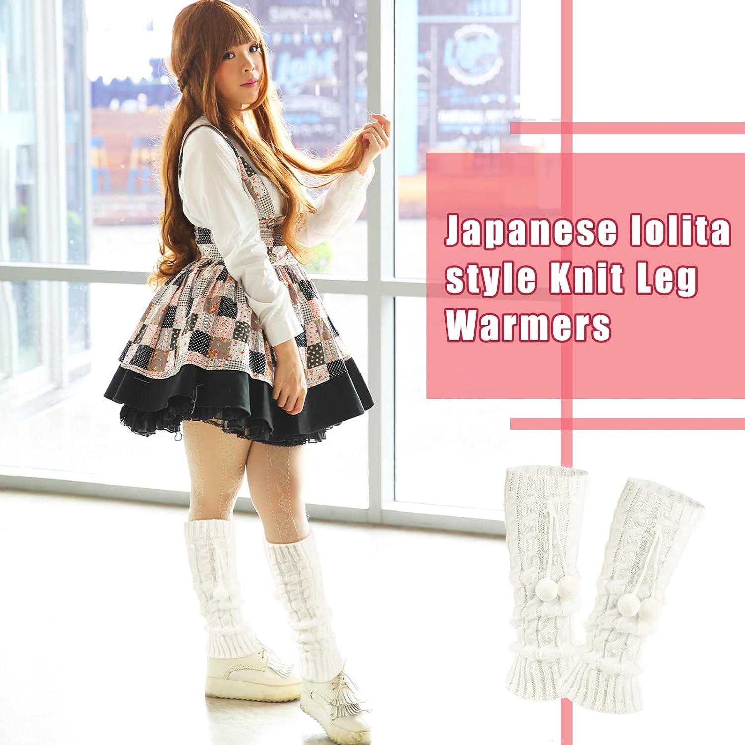 Eurzom 3 Pairs Kawaii Winter Knitted Japanese Style Leg Warmers Knee High Loose Socks Y2k Harajuku Leg Warmers for Girls