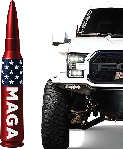Miniatura 53 de EcoAuto Antena 50 Cal Bullet para Ford F150 F250 F350 y Dodge Ram y Ford Raptor Bronco – Actualiza al instante el aspecto de tu camión con la antena