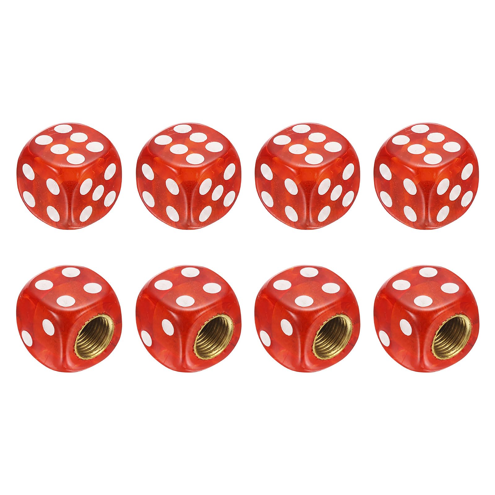 PATIKIL Dice Tire Valve Stem Caps, 8PCS, Red