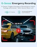 BOTSLAB 4K 3 Canal Dash Cam Arrière et intérieur, G980H Caméra triple Dash pour voitures, 5.8GHz WiFi, Intégré GPS, Contrôle de la voix, 3.18" écran tactile, mode de stationnement 24/7, 128GB Carte incluse