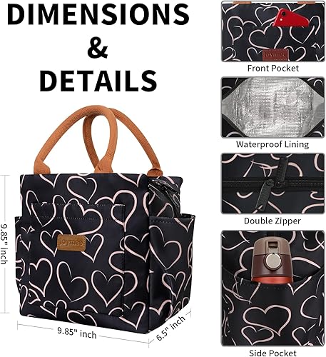 Miniatura 10 de Joymee Lonchera para mujer, con aislamiento, reutilizable, duradera, a prueba de fugas, grande, espaciosa, para mujeres, hombres y adultos, con