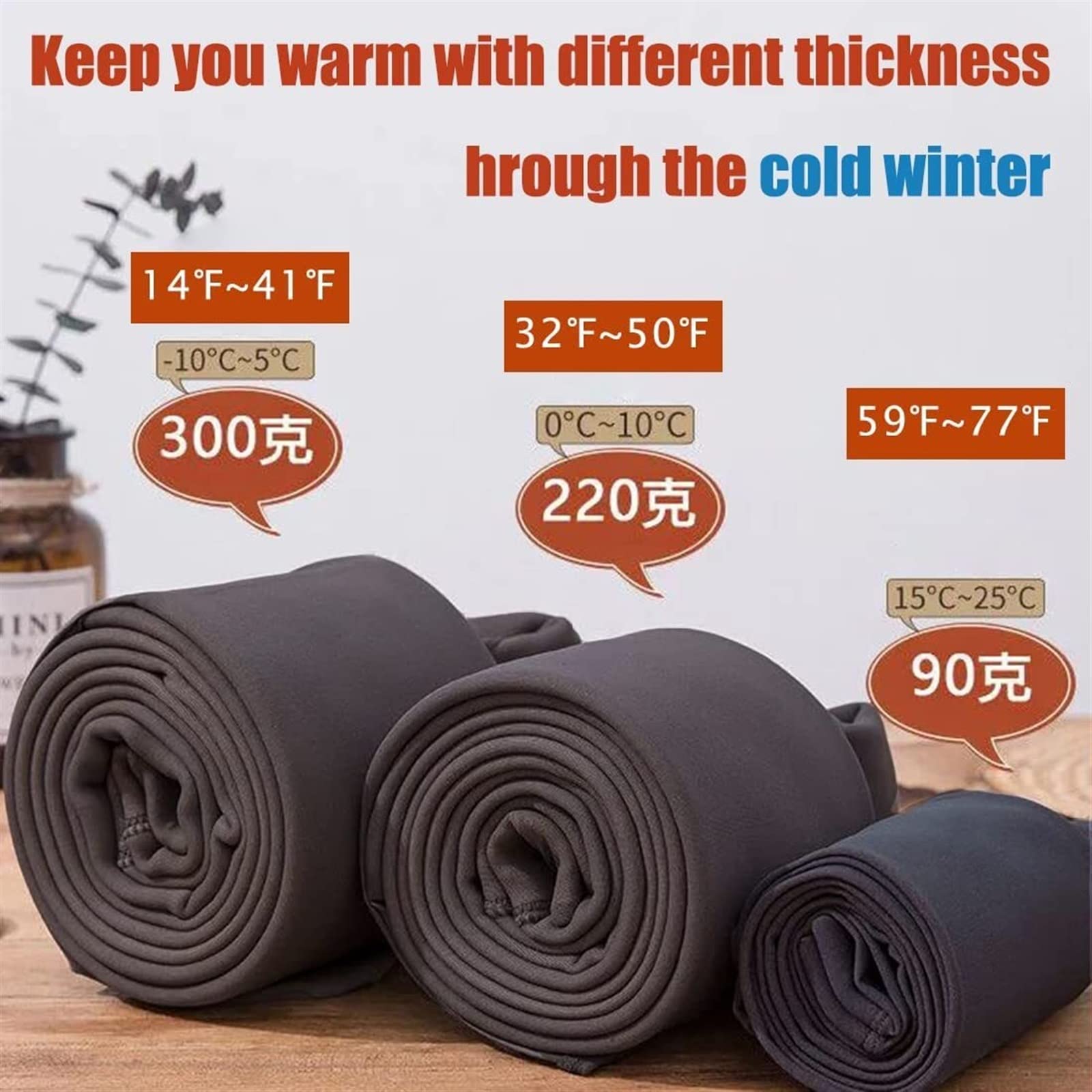 ACiyD Falso Collant in Pile Caldo Traslucido Trasparente Collant Invernali Termici Leggings traslucidi Foderati Color Carne Nero impeccabile (Color : Large Size Fleece-350g, Size : L) (1 Thick 220g)