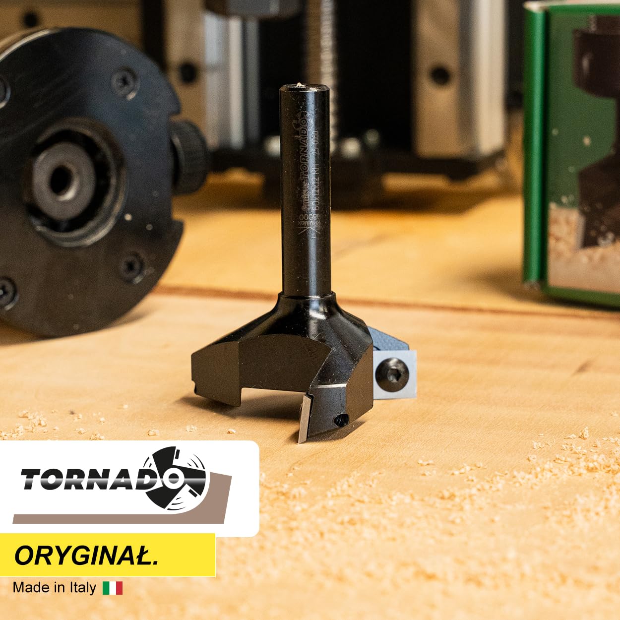 Fraiser Tornado – frez do wyrównywania drewna, trzpień 12 mm, średnica 60 mm, płytki z węglika 12 × 12 mm – do płaszczyzn, rowków i krawędzi, do frezarki górnowrzecionowej