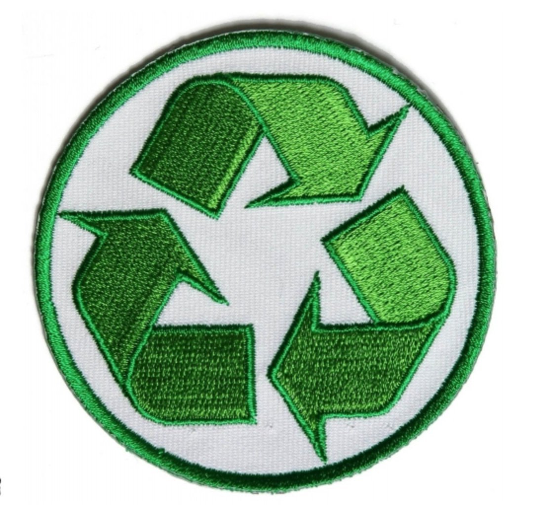Recycle Patch (3 Inch) Embroidered Iron-on or Sew-on Badge Recycling Emblem Crest Perfect for Jackets, Shirts, Backpacks, Hats, Bags, Uniforms, DIY Gift Patches