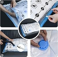 Vista 3 de Yaxa Basics Bolsas de almacenamiento de compresión al vacío con bomba de mano Jumbo, paquete de 6