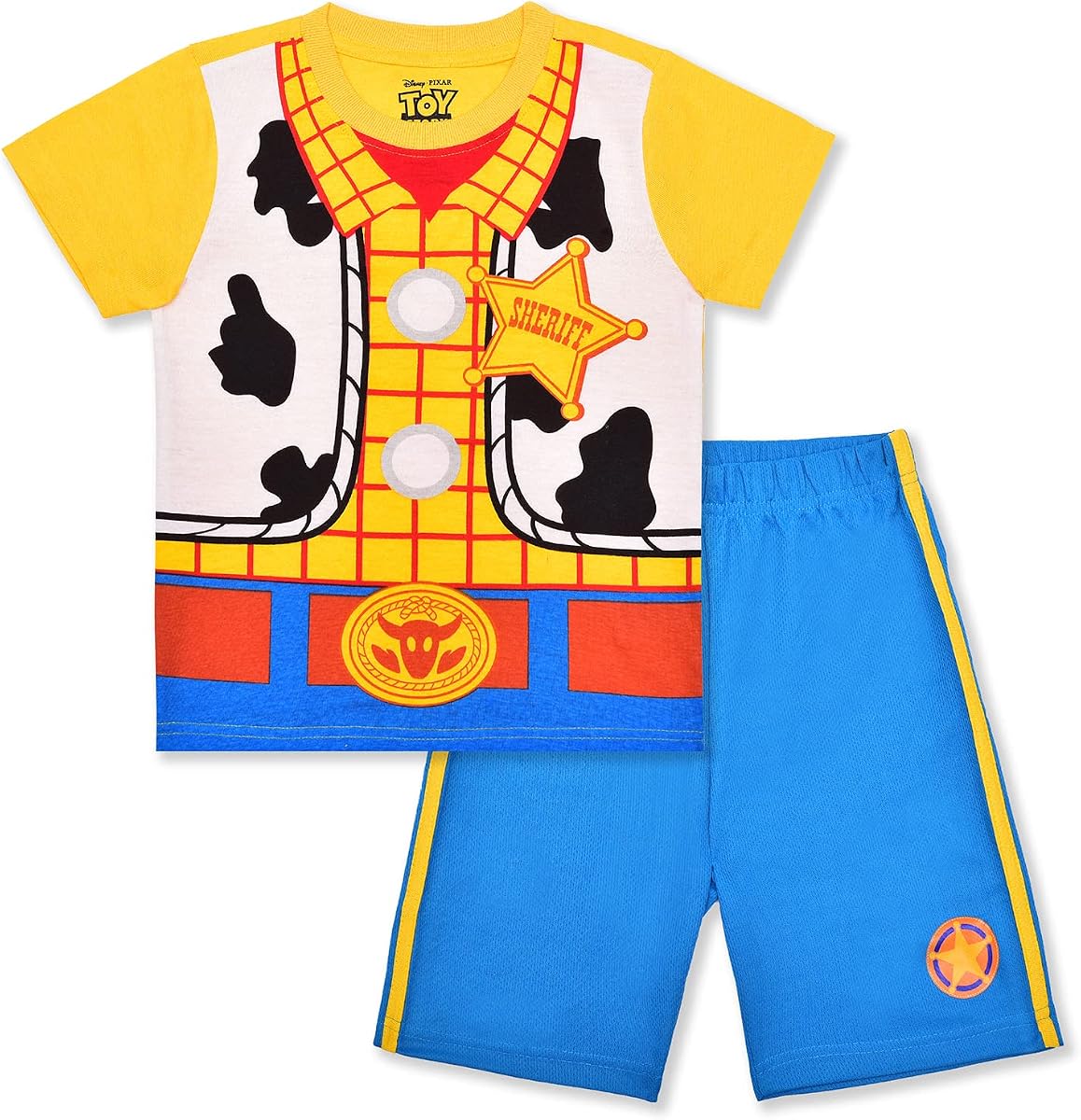 Cars Mickey Mouse Monsters Inc. Toy Story Boys Short Sleeve T-Shirt and Shorts Set for Toddler Little to Big Kids