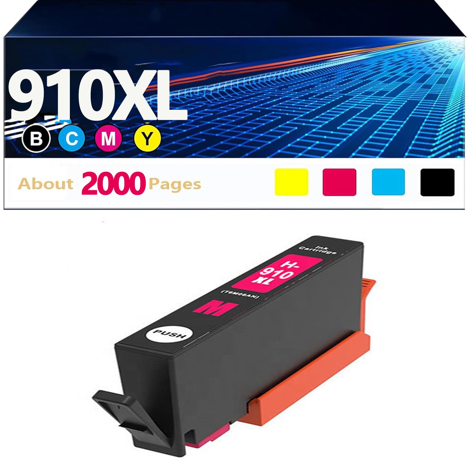 910 XL 910XL Ink Cartridges Replacement for HP 910 Ink Cartridges Combo Pack Compatible with HP OfficeJet Pro 8025e 8015e 8020 8025 8035e 8035 8022e