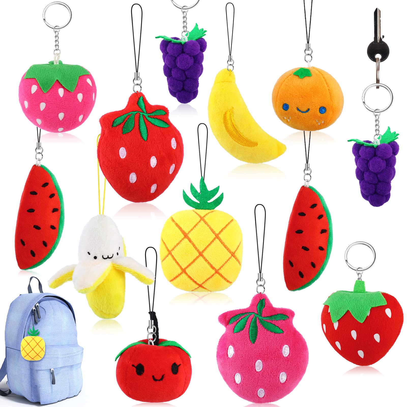 Amazon.co.jp: Hungdao 12個 ミニフルーツぬいぐるみ フルーツおもちゃ