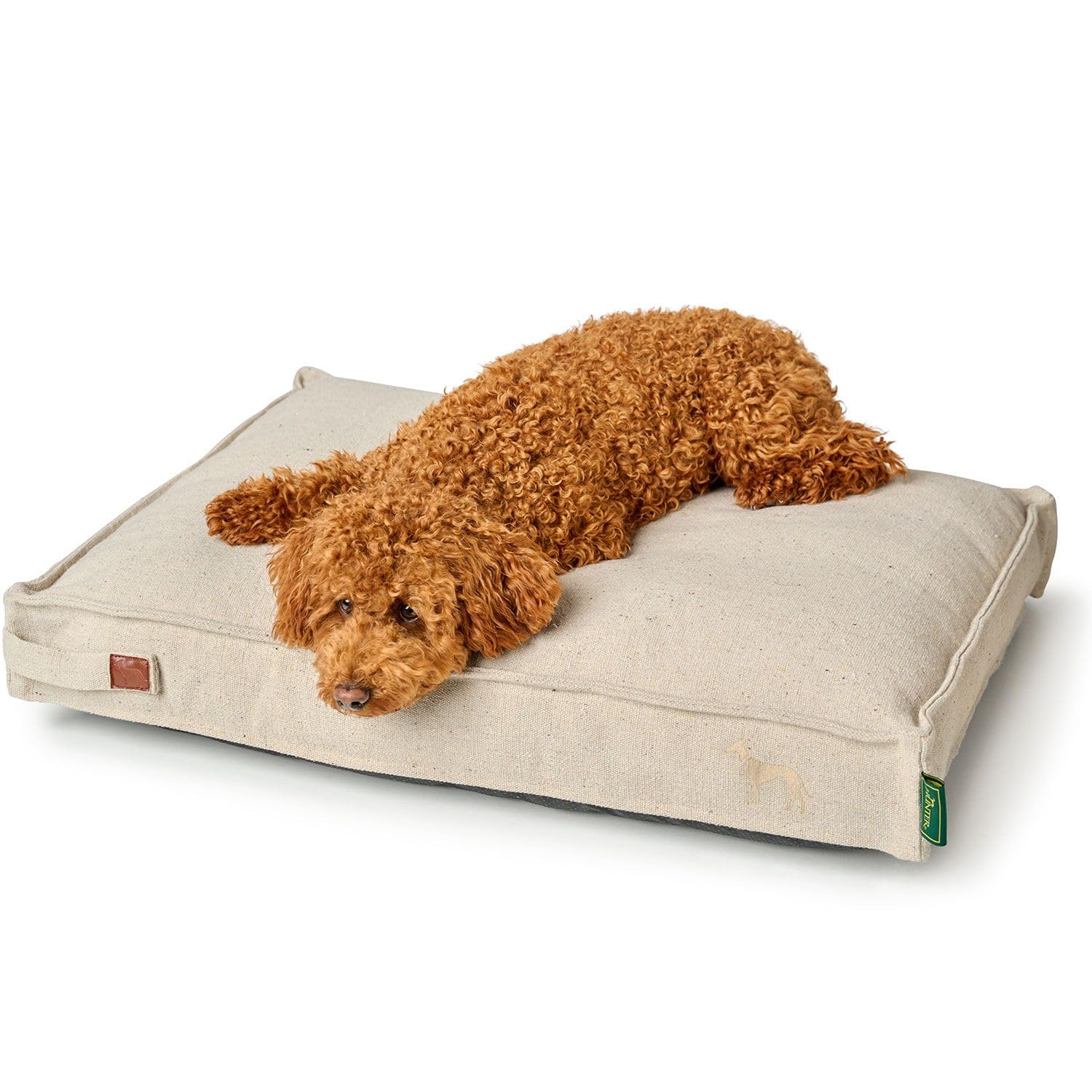 HUNTER Hundekissen Belluno, Farbe: Creme, mit robustem Strukturstoff, vorwiegend recycelte Materialien, nachhaltig, rutschhemmend, stilvoll und modern, Größe: 80 x 60 cm