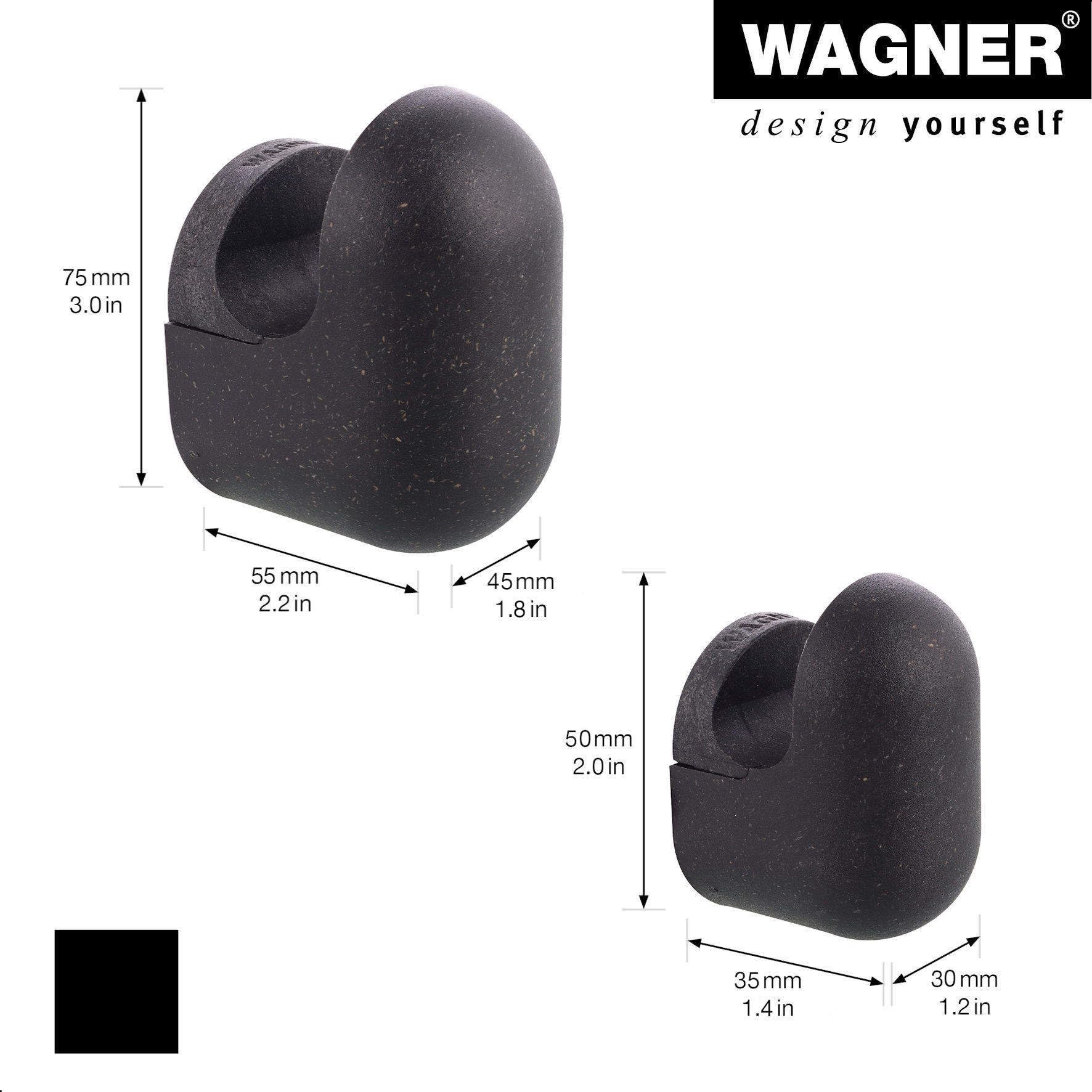 WAGNER, hooks4home, Design Wall Hooks Pill 4pcs. Set, 51 x 32 x 37 mm & 76 x 47 x 55 mm, for Clothes Bags, Hats etc - Image 2