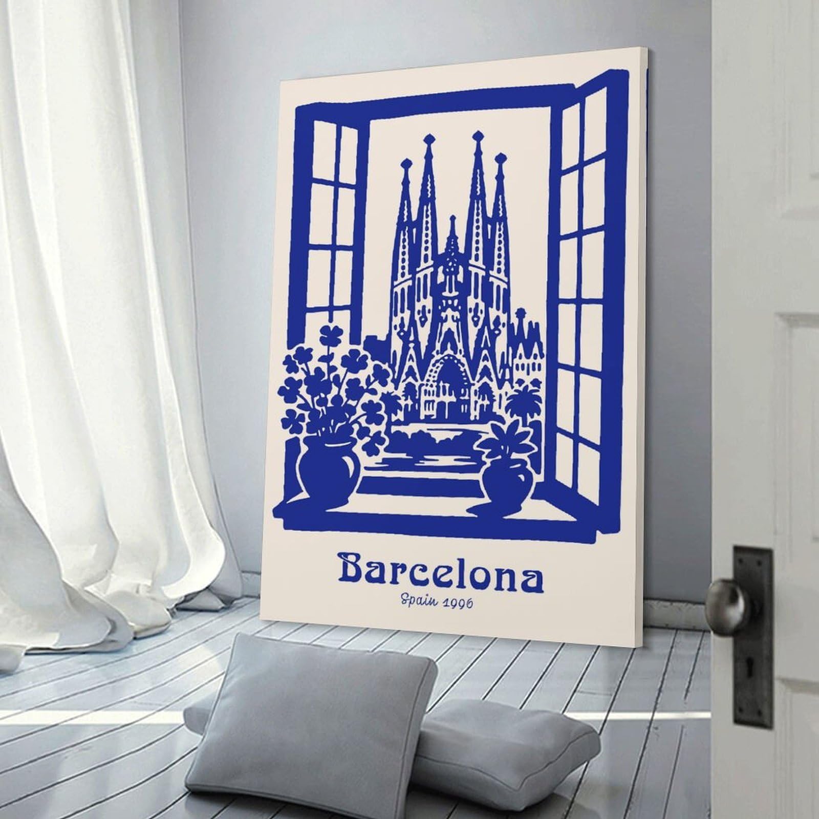 Junmoney Barcelona, Spain 1906 Wall Decor Canvas Print 20x30inch(50x75cm), for Lounge Decor, Bedroom Walls Or Flats, Canvas Styling for A Polished Room Look