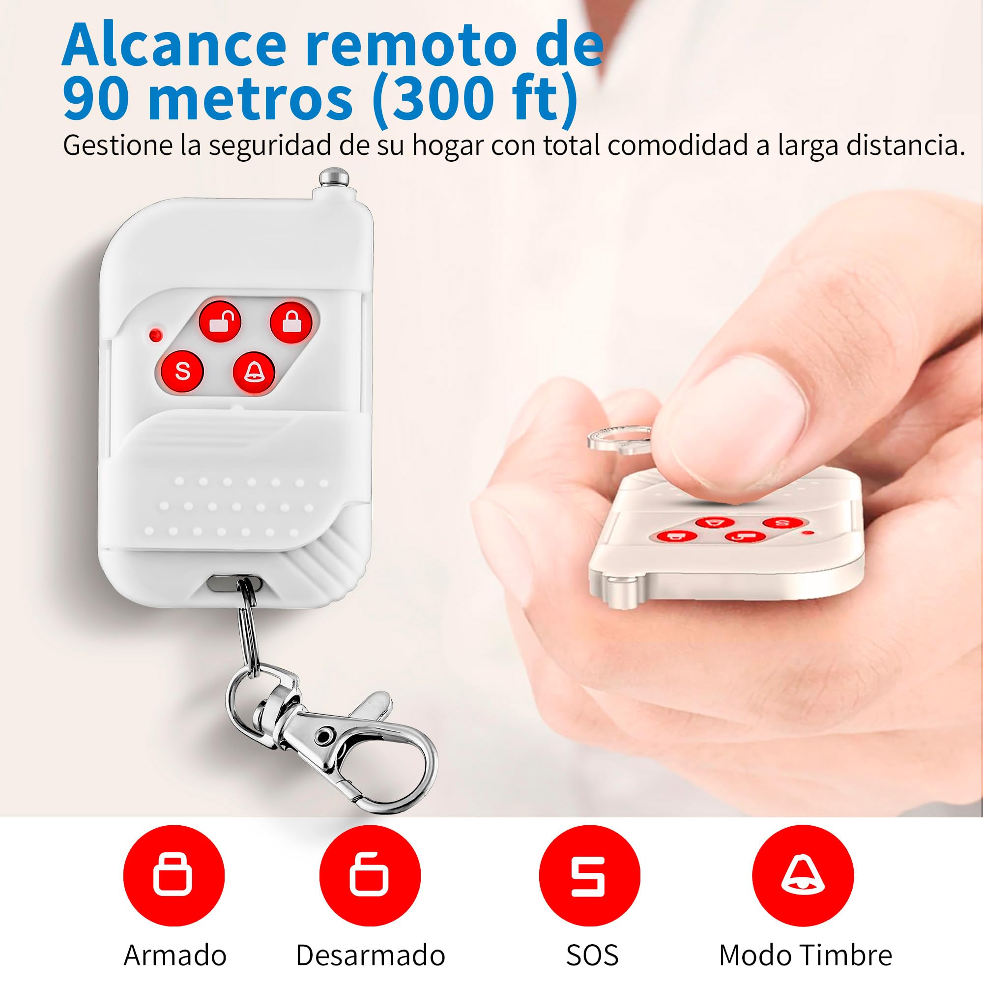 WiFi Alarmas Casa de 115dB, Sensor de Movimiento, Sensor de Puerta y Ventana y Sistema de Alarma de Seguridad con Control Remoto