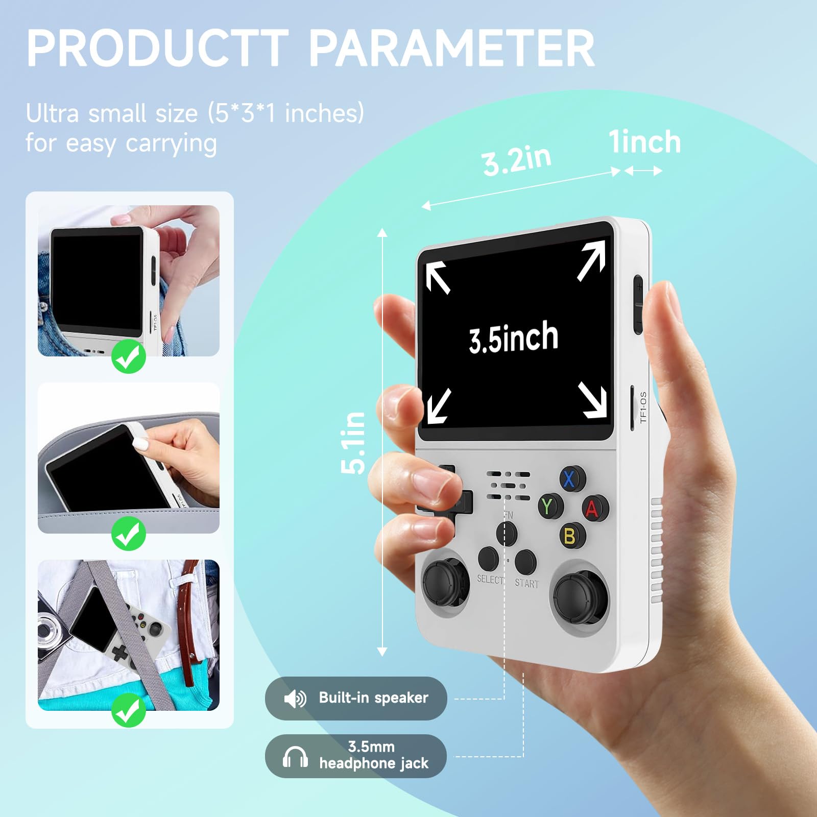 R36S Retro Handheld Games Console, 25,000+ Classic Games Portable Pocket Video Player with 3.5 Inch HD Screen, 128G TF Card - Image 2