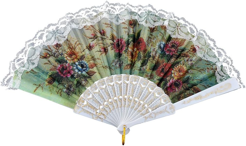 Plastic Frame Flower Pattern Wedding Dancing Folding Cooling Hand Fan 10pcs Colorful (id: 6cc 6ff 633 ae1 a74