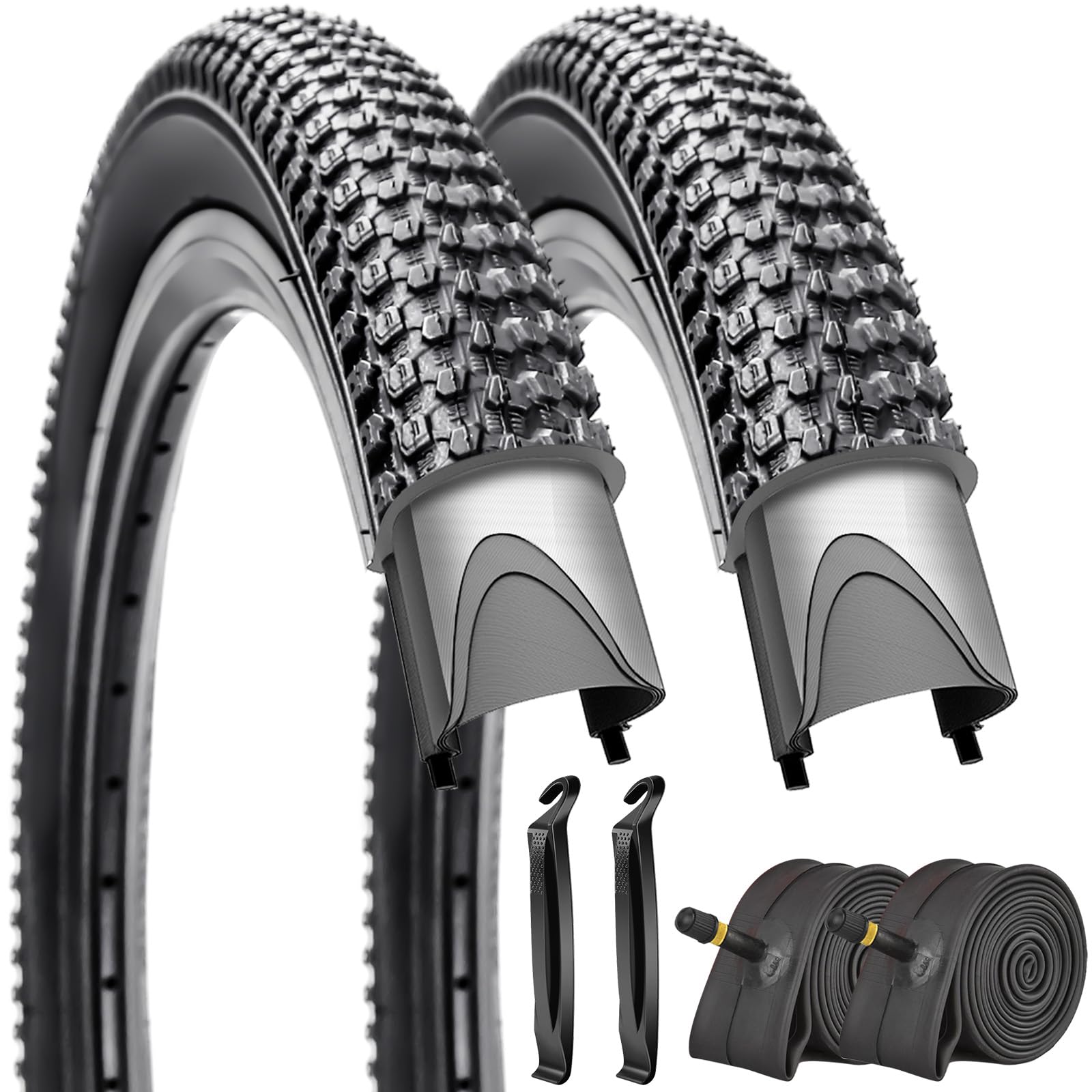 Lukasports 20" Kid's Bike Tires & Tubes Set (2 Tires, 2 Tubes) - Includes Patch Kit & Tools