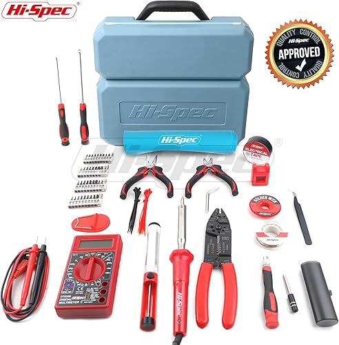 Miniatura 7 de Hi-Spec 84pc Electrónica y Kit de Hierro de Soldadura. Multímetro y Herramientas para Reparaciones Eléctricas, PCB y Computadoras