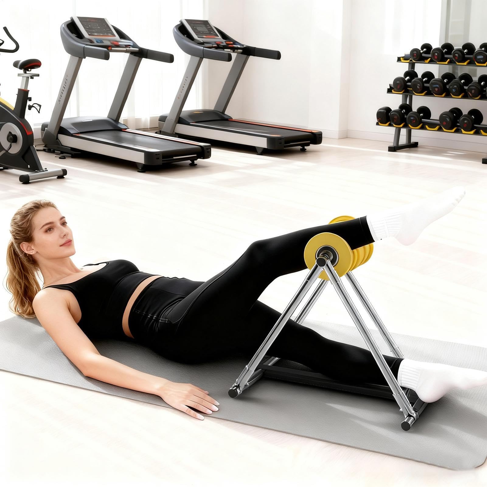 Rodillo masajeador de piernas, dispositivo plegable de recuperación muscular, herramienta compacta de masaje de piernas, equipo de ejercicio de fitness de madera ABS, gimnasio en casa, relajación