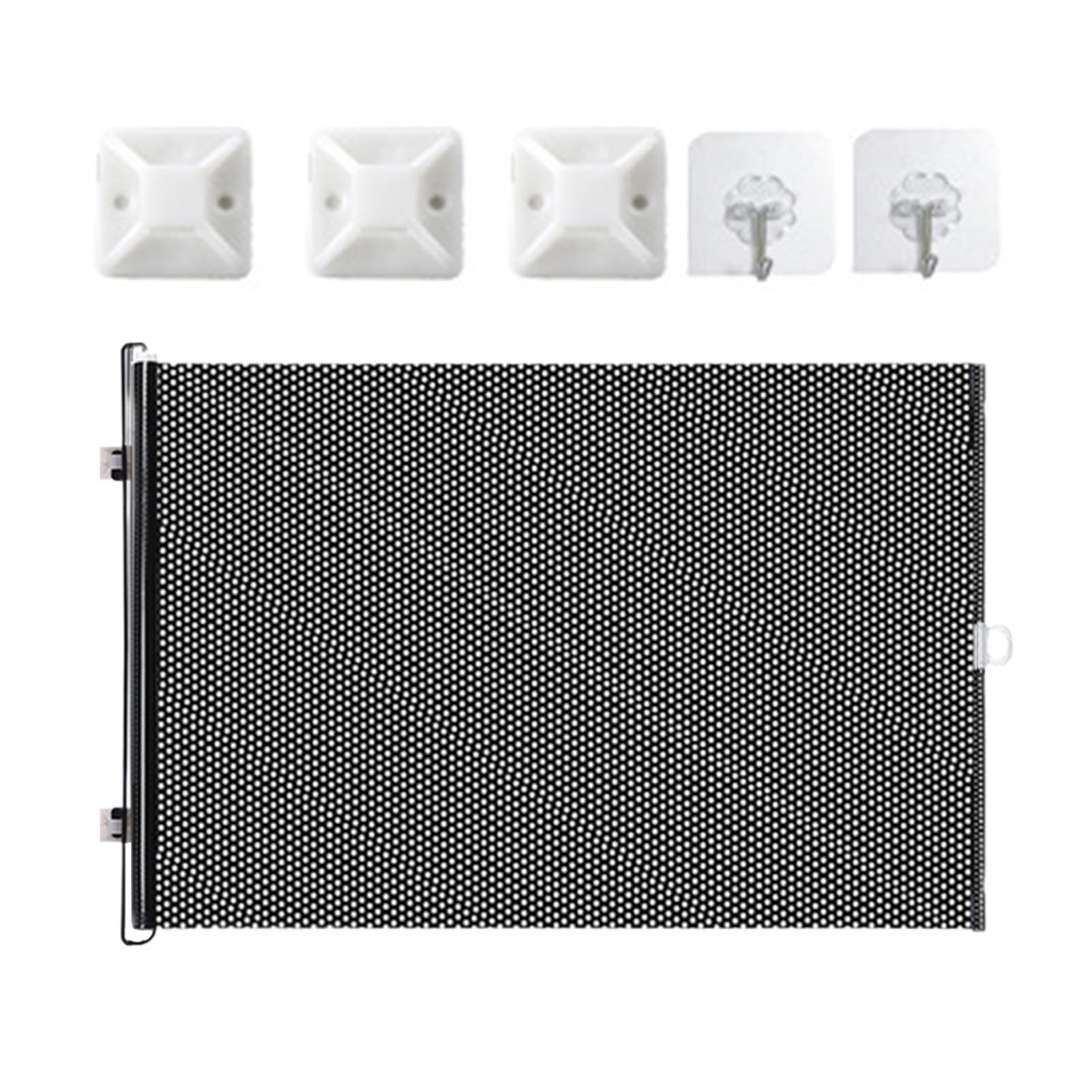 Yonuaret Retractable Gates for Dogs,Retractable Pet Gate - Suction Cup Foldable Fence Portable Adjustable Anti-jump 19.69x49.21in Child-proof for Living Room Nursery Deck Bedroom
