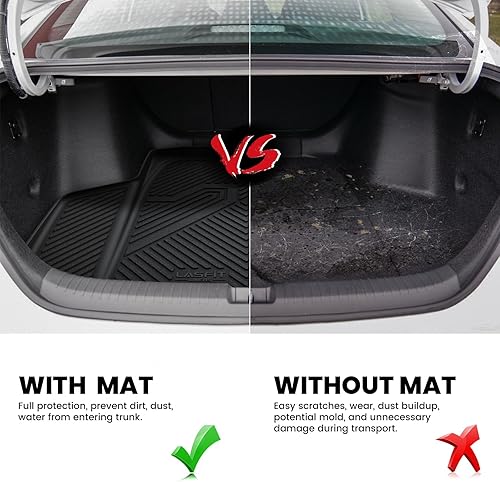 Vista 90 de LASFIT Tapete de maletero para Honda Civic Sedan 2022-2026 y Civic Sedan Hybrid 2025-2026, apto para todo tipo de clima, apto para mascotas, fácil