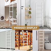 Vista 4 de White Bunk Bed Ladder for High Bed, Wrought Iron Loft Attic Ladder Wall Mounted Metal Step Ladder with Kit for Home/Small Spaces/Outdoor Rooftops