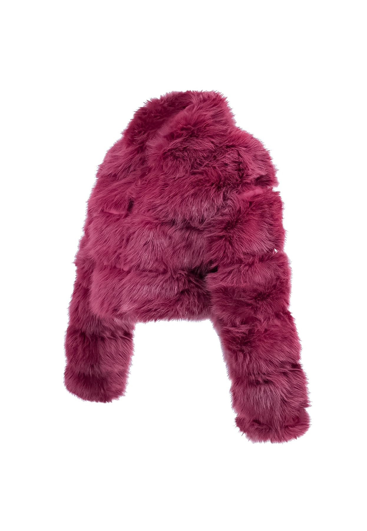 QUEEN HELENA Pellicciotto Corto Invernale Caldo Giacca con Pelo Morbido Pelliccia Peloso Donna PLC06