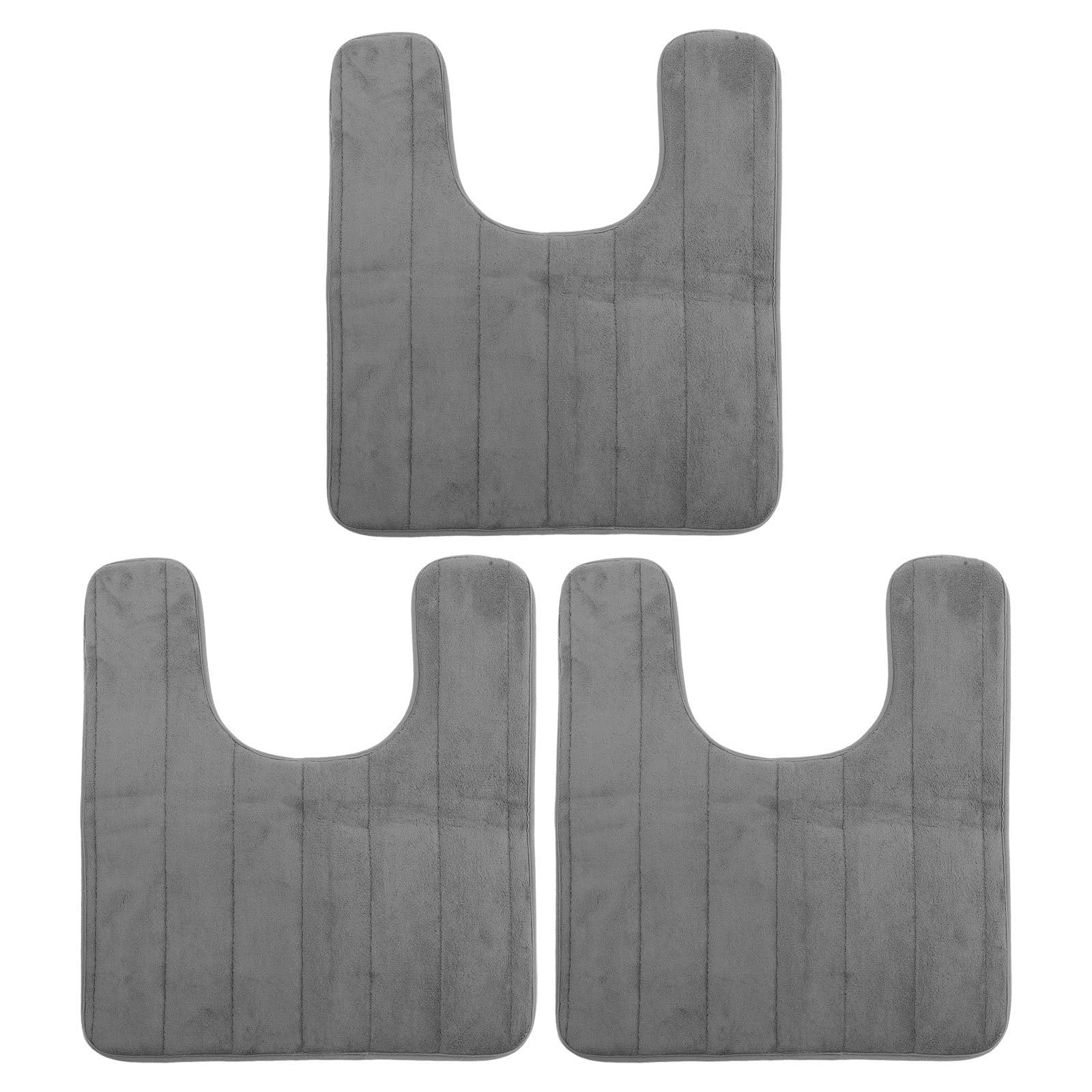Alfombra de baño de tres piezas acolchada y absorbente con tejido cómodo