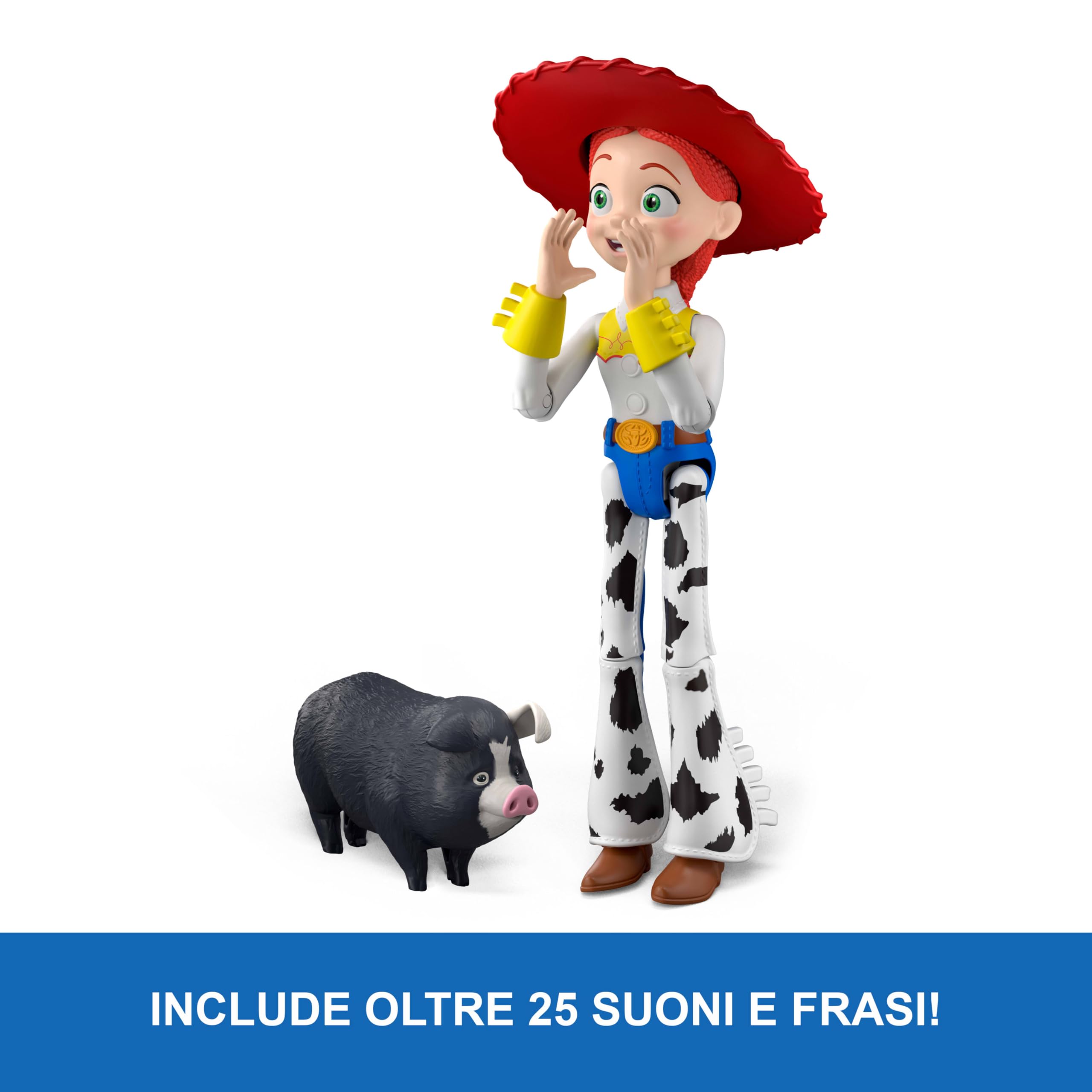 Mattel Disney e Pixar Toy Story 5 Critter Talk Jessie | Action figure snodabile da 30,5 cm e Jimmy Dean, oltre 35 suoni e frasi del film, JKL99