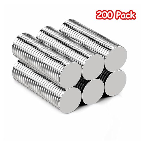 Miniatura 2 de Imanes redondos delgados de disco de 0.394 x 0.039 in - Adhesivo magnético para manualidades, álbumes de recortes, 3/8x1/32, discos magnéticos finos