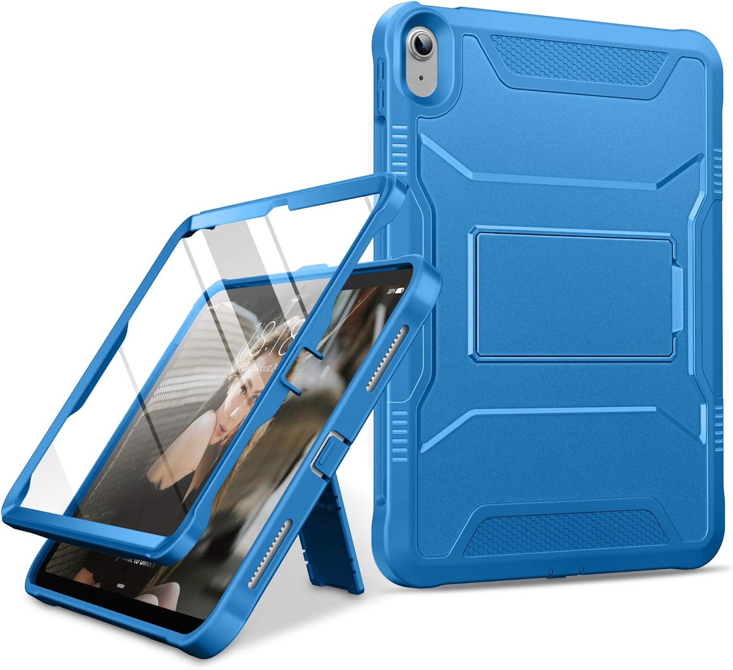 DTTO Case for iPad (A16) 11th Generation 11-Inch 2025, iPad 10th Generation 10.9-Inch 2022, Durable Shockproof Full Body Protective Cover with Built-in Screen Protector, Orange